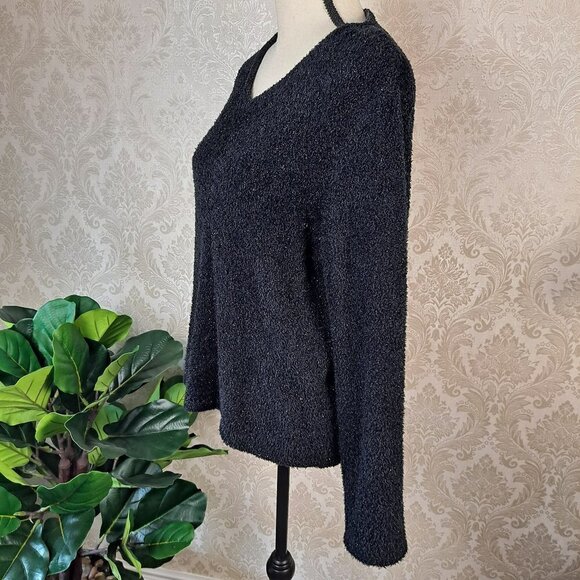 Norton McNaughton Size Medium Black Sparkle Sweater Long Sleeve EUC - Picture 3 of 8